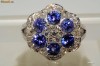 inel aur alb 14K cu tanzanite si diamante inel aur alb 14K cu tanzanite si diamante
