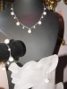 Set argint colier, bratara si cercei perle swarovski - bijuterii mireasa handmade