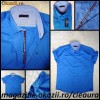 CAMASI BARBATESTI firma TOMMY HILFIGER ORIGINALE MANECA SCURTA FARA BUZUNARE ALBASTRU INTENS 100% BUMBAC CAMASA de BARBATI BARBATEASCA