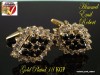 Butoni pentru mansete camasa Luxury, placati cu Aur G 18k, Dark Safir si topaze. No139