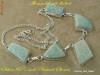 Colier din argint cu  Natural Amazonite L=45cm  32gr. No.1897