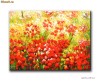 Gradina cu maci - tablou ulei in cutit 80x60cm