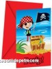 Set de 6 Invitatii de petrecere pentru copii cu plicuri MICII PIRATI