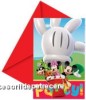 Set de 6 invitatii de petrecere copii MICKEY PARTY