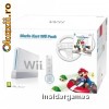 Consola Nintendo WII White + Joc Mario Kart + Volan Wii Wheel + Wii Remote Plus Controller