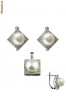 Set din argint cu perle de cultura albe: cercei si pandantiv 15-3-6257-ACP