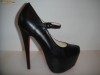 PANTOFI  CHRISTIAN  LOUBOUTIN HIGH PUMPS BLACK DIN PIELE