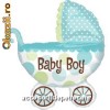 Balon folie metalizata forma CARUCIOR BABY BOY 71cm x 79cm