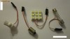 bec auto cu 9 LED -uri SMD 5050 albe - placuta cu leduri contine adaptor pentru soclu C5W, BA9S si W5W, lumini masina