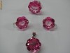 set aur 14k cu topaz roz / set aur 14k cu amethyst in forma de inima