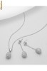 Set din argint: cercei si pandantiv cu aspect de aur alb cu zirconia 15-1-i25222