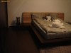 Mobilier dormitor AMICA : pat dublu cu 2 noptiere + dulap 2 usi culisante