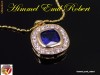 Lantisor placat cu Aur G 18K,Pandantiv cu Blue Topaz,no 5437