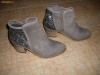 botine gri sclipici,piele