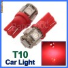 bec led T10 W5W rosu leduri pozitie 5 smd- pozitie, interior sau numar, led-uri, becuri pozitie, lumini masina