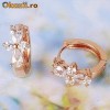 Chic 18K Rose Gold Women's Zircon Earrings - Cercei 18K aur galben si zirconiu