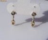 Cercei ag si ornamente aur, 3.2g, model solitaire cu 2 BRILIANTE cognac de 3mm !!