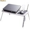 MASUTA LAPTOP E-table Masa pliabila cu picioare ajustabile + COOLER suport de racire, VENTILATOR cu suport pahar si mouse pad