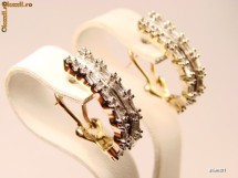 cercei aur 10K cu diamante vintage classics diamonds Video ! foto