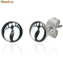 Cercei din inox 6 mm - talpi - cod 93 foto