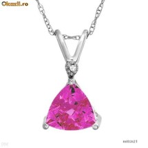 Terrific Necklace/Lantisor 1.60ctw Diamond and Created Sapphire( Lantisoare) foto