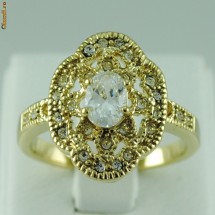 INEL PLACAT CU AUR GALBEN DE 18K CU  ZIRCONIU ALB CUBIC foto