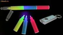 Set marker  cu cerneala invizibila in 3 culori  si breloc UV  ultraviolet foto