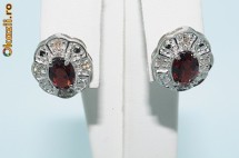 superbi cercei aur alb 14K granate&diamante naturale f ieftini foto