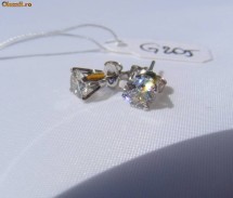Cercei STUD cu 2 BRILIANTE de 5 mm (2*0.51 carate) clare si stralucitoare foto