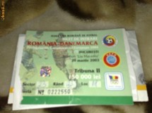 C E 2004 - Bilet meci de fotbal -  Romania - Danemarca - 29 martie 2003 foto