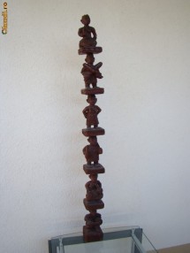 Statueta lemn masiv 6 figurine foto