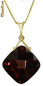 lantisor aur galben14K cu pandant granat natural 8.75CT foto