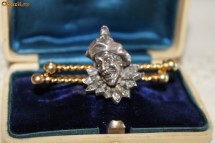 BROSA AUR14kt SI DIAMANTE-PIESA EXCEPTIONALA,DE COLECTIE!!! foto