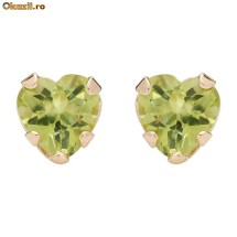 Cercei din aur cu pietre naturale, peridot, 0,50 ct