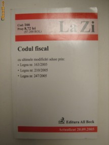 CODUL FISCAL ACTUALIZAT 20.09.2005 foto