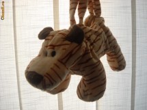 Geanta/ gentuta mica pentru copii/ fetite din plus, plush, cu fermoar si tortite sub forma de animalut (tigru/ tigrosor). Caou ideal Mos Craciun foto