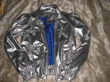 Super jacheta fashion inspiratie 80's  argintie marca Mis Behave vintage Uk foto