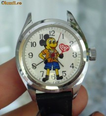 Cadran ceas pentru copii, folosit, quartz - cu MICKEY MOUSE foto