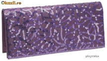 PURPLE SEQUIN CLUTCH-POSETA-PLIC PAIETATA foto