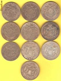 lot 10 bucati 5 lei 1880-1883 foto