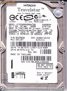 Hard disk HDD laptop 60GB IDE - Hitachi Travelstar - defect - 40 lei foto