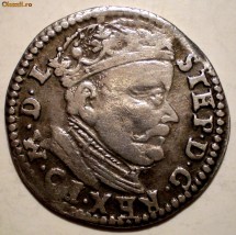 C.015 POLONIA LITUANIA STEPHAN BATHORY TRIPLUGROS 1585 ARGINT 2,23g