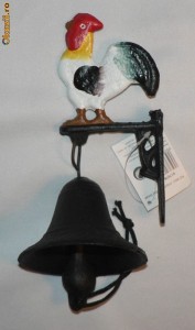 Clopot - clopotel - sonerie - pentru poarta foarte simpatic - din metal - cocos