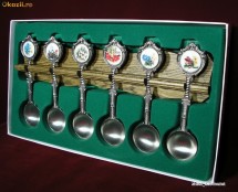 SUPERB SET DE 6 LINGURI CU PORTELAN PICTAT - GERMANIA