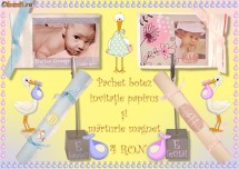Invitatie si magnet botez
