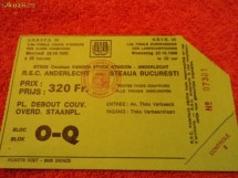 Bilet meci RSC ANDERLECHT - STEAUA Bucuresti 22.10.1986 CCE foto