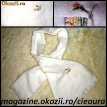 FULAR / SAL/ ESARFA UNISEX ALB IMACULAT firma PUMA FOARTE FIN, MOALE si USOR foto