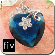 ABSOLUT SUPERB !!! - SUPER OKAZIE !!! - Pandantiv Royal Blue Saphire (30 mm * 28 mm) &amp;amp;amp;amp;amp; Topaze si placat cu aur de 18k foto
