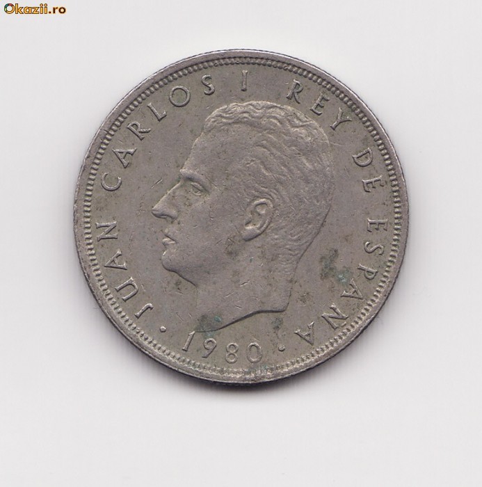 5 Pesetas 1980 Spania foto mare