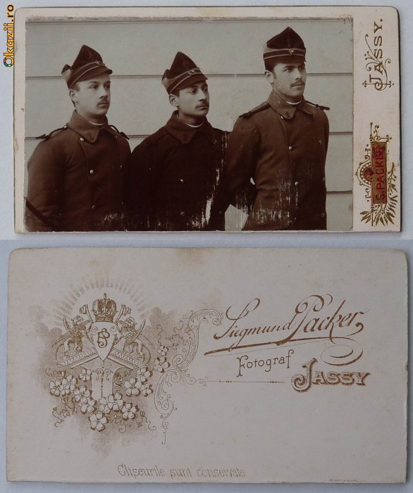 Militara ,foto pe carton ,Iasi,sfarsit sec.19 foto mare